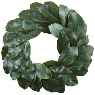 Magnolia Leaf 24 in. Artificial Wreath | The Home Depot