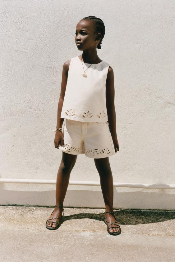 EMBROIDERED DENIM SHORTS | Zara US