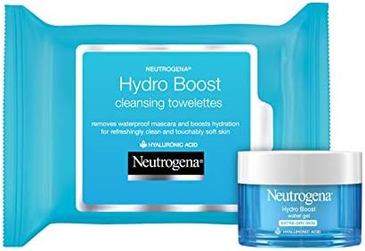 Neutrogena Hydro Boost Hydrating Facial Cleansing Makeup Remover Wipes, Hyaluronic Acid, Twin Pac... | Amazon (US)