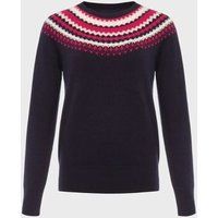 M&S Hobbs Womens Merino Wool Blend Fair Isle Jumper with Cashmere - XS - Navy Mix, Navy Mix | Marks & Spencer (UK)