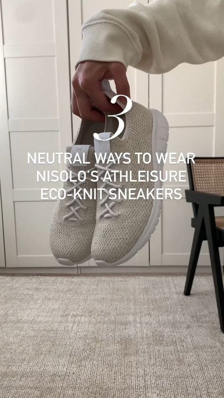 3 neutral ways to wear @nisoloshoes Athleisure Eco-Knit Sneakers. Not only are these incredibly comfortable and timeless, but they’re made ethically and sustainably. Talking more about these in my Stories. Use code FALLCRYSTALIN30 to get 30% off your order. #ad #InMyNisolos