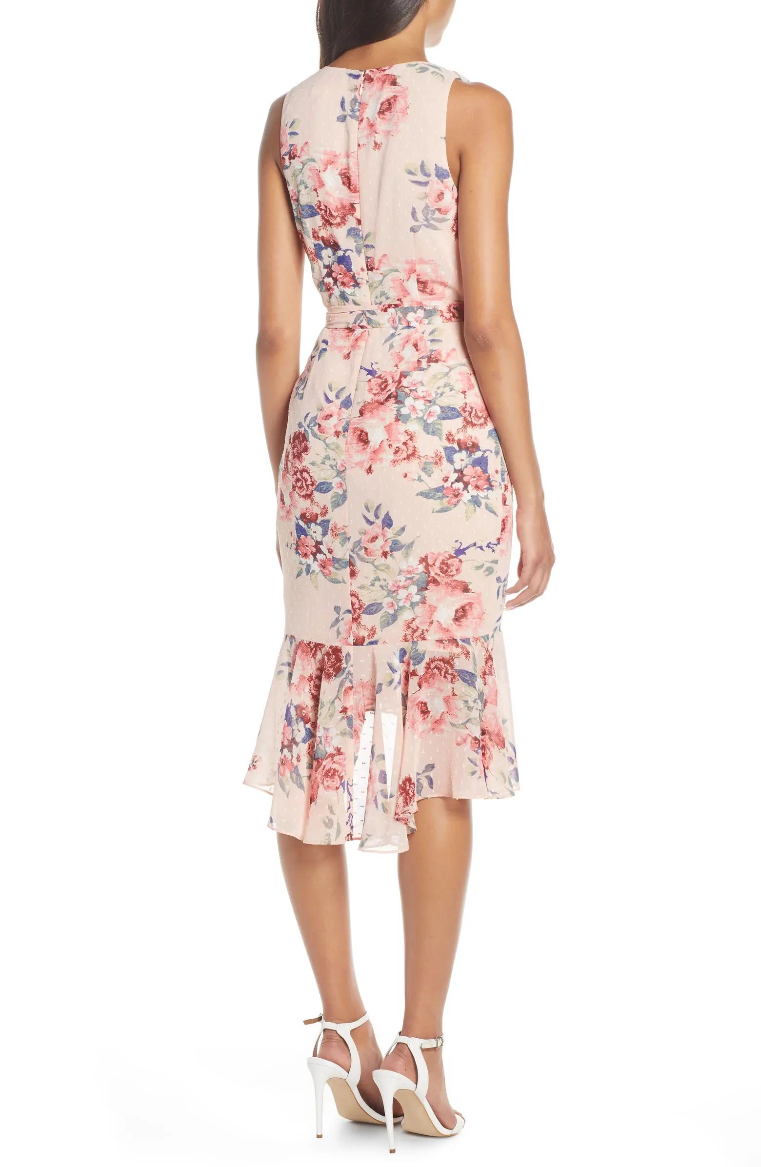 Floral Ruched Chiffon Faux Wrap Dress | Nordstrom