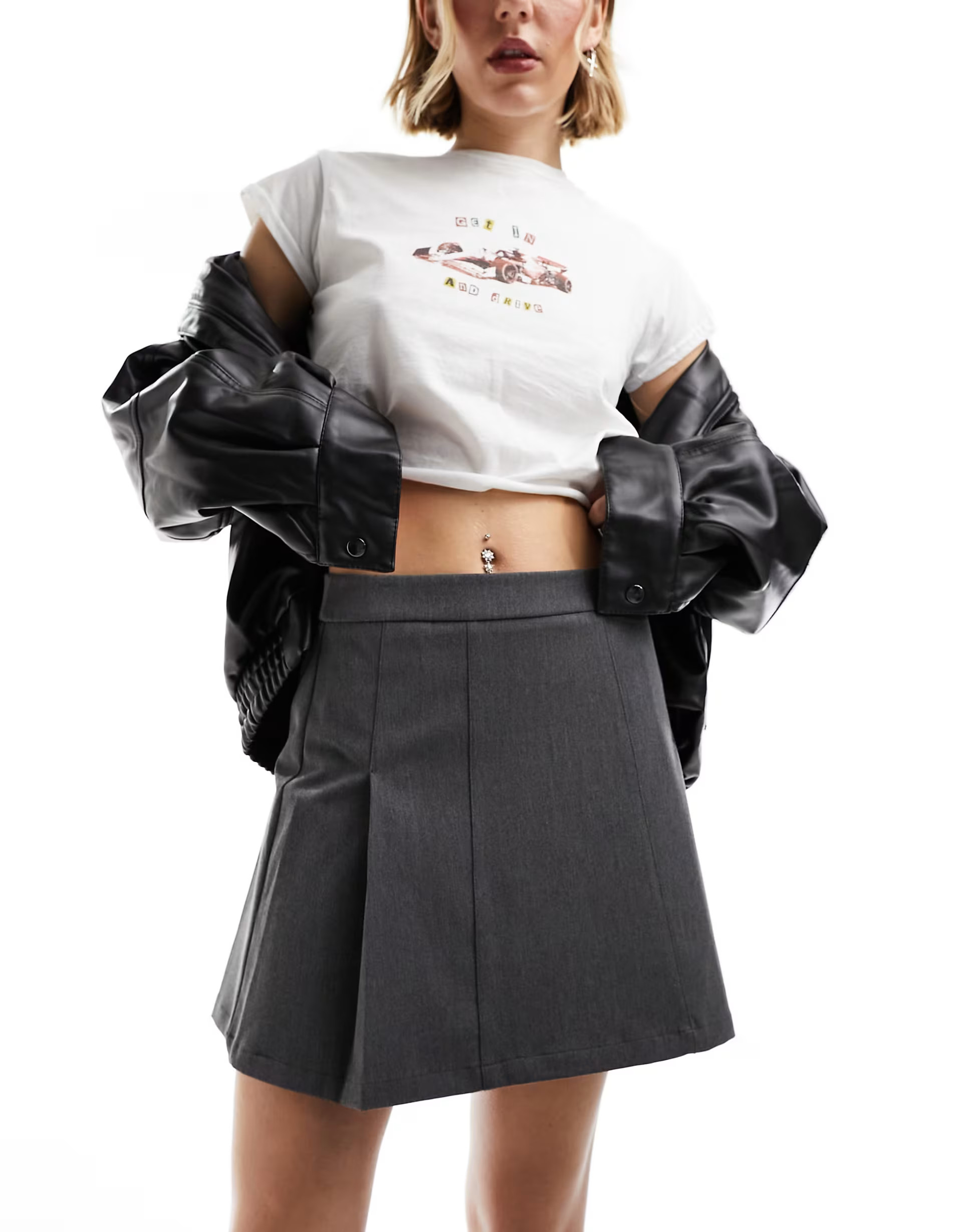 Urban Revivo mini tailored skirt in grey | ASOS (Global)