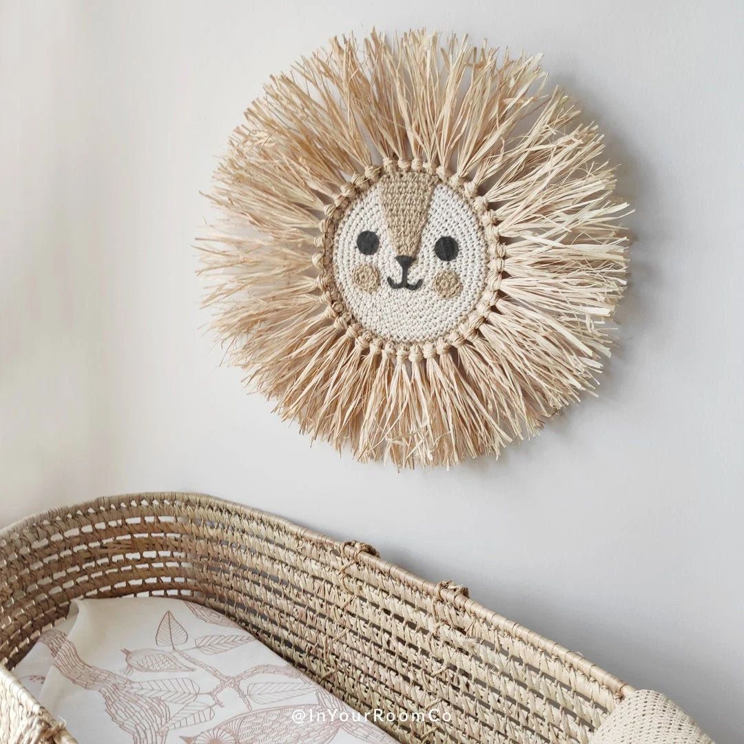 Lion Crochet Wall Hanging  Nursery Animal Head  Jungle Theme - Etsy | Etsy (US)