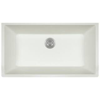MR Direct White Quartz Granite 33 in. Single Bowl Undermount Kitchen Sink-848-White - The Home De... | The Home Depot