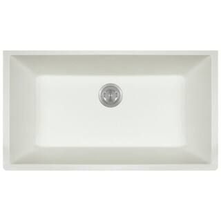 MR Direct White Quartz Granite 33 in. Single Bowl Undermount Kitchen Sink-848-White - The Home De... | The Home Depot