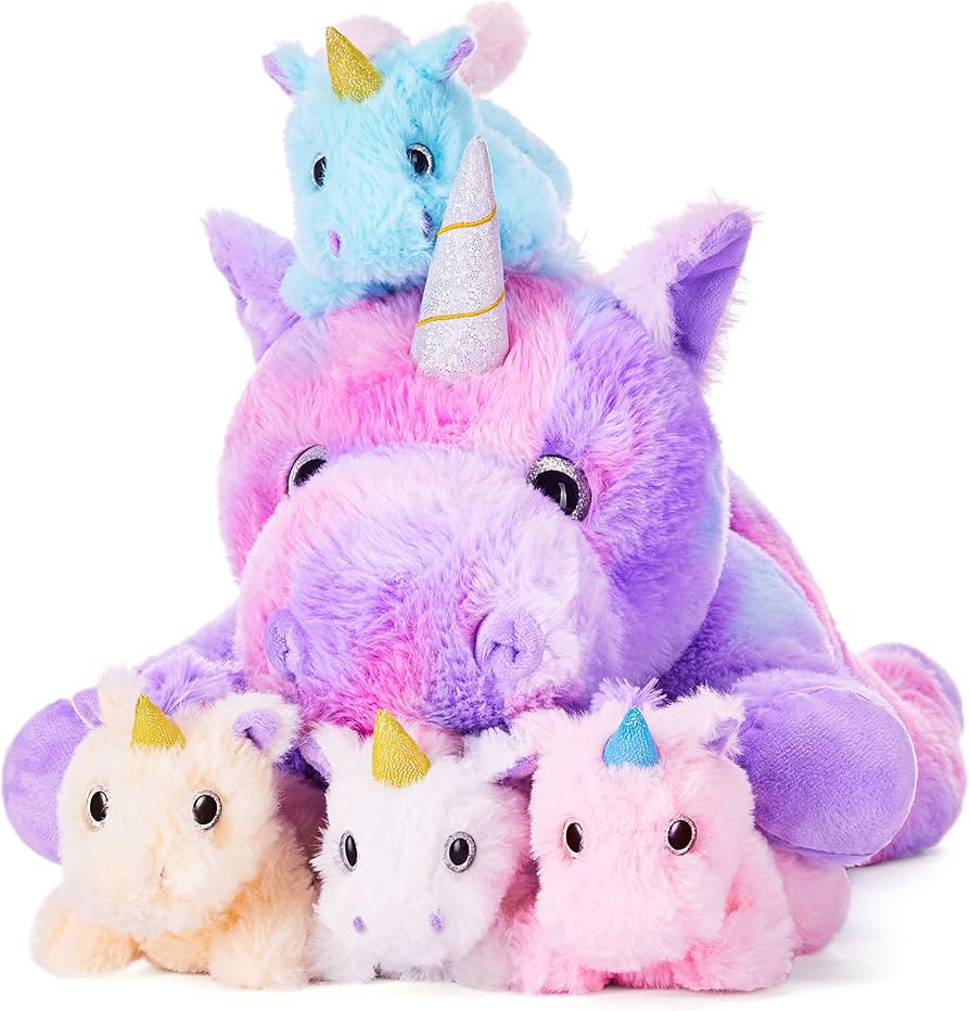 IKASA Mommy Unicorn Toys for Girls Age 4-6,Mom and Baby Stuffed Animal Plush Toy,Small Family Set... | Amazon (US)