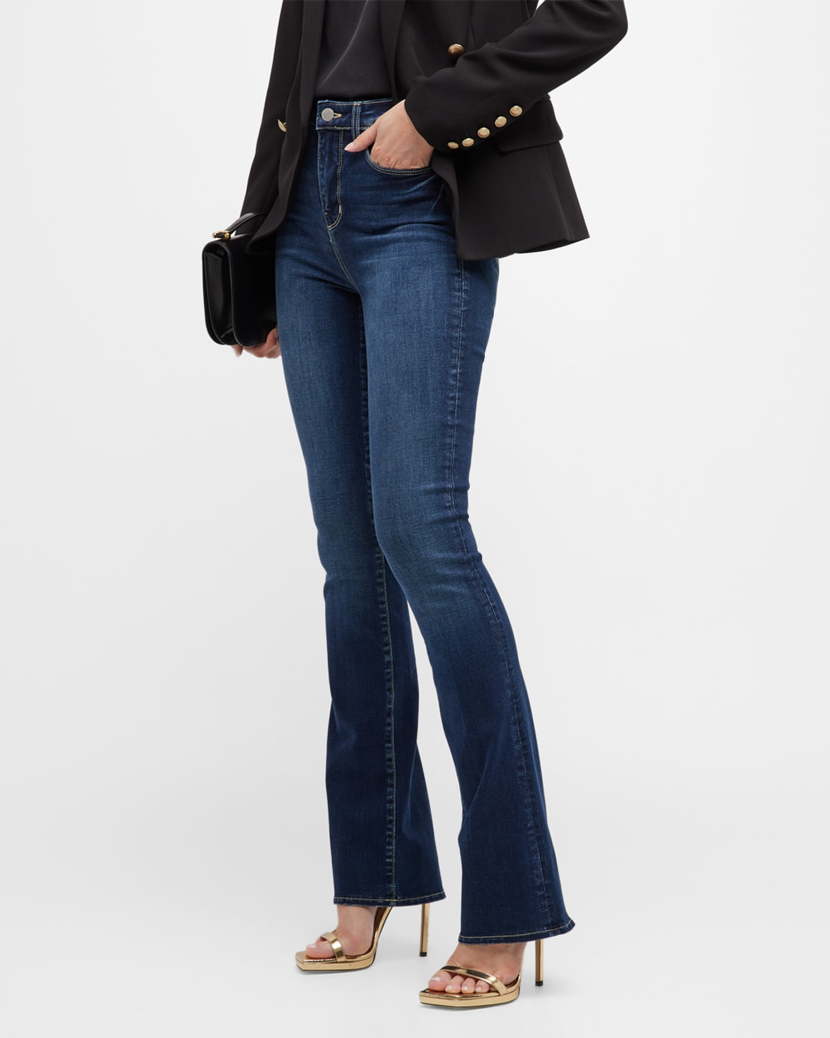 Selma High Rise Baby Bootcut Jeans | Neiman Marcus