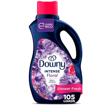 Downy Intense Floral Liquid Fabric Softener - 77oz: Aluminum-Free, Paraben-Free, Spill-Resistant Lid, 105 Uses | Target