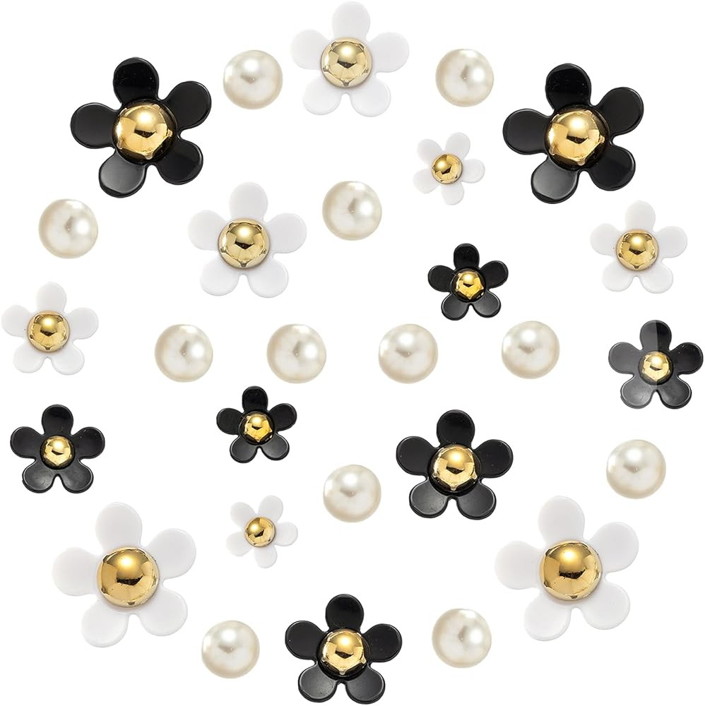 Flower Shoe Charms Cute White Black Pink Yellow Purple Flower Pearl Shoe Charms for Kids Teens Ad... | Amazon (US)