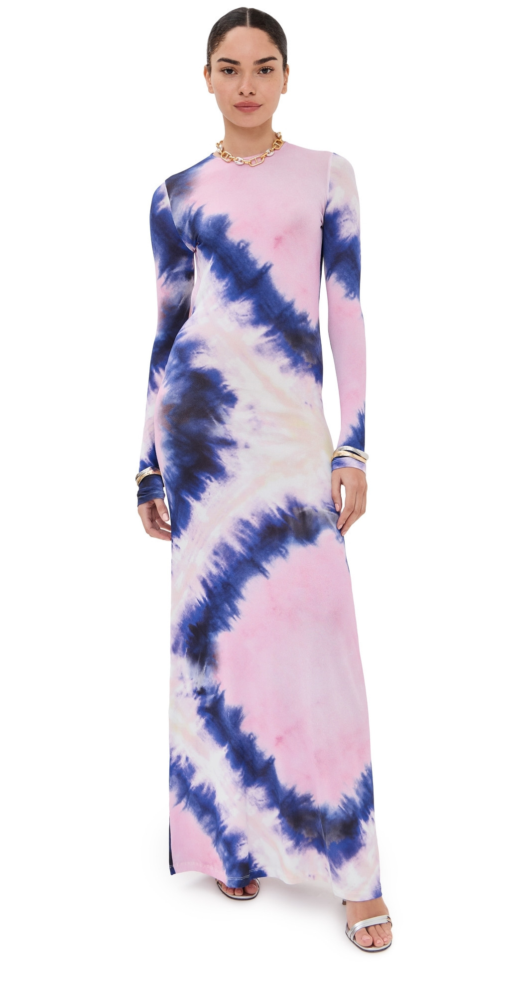 rabanne Tie-dye Long Backless Dress Tie And Dye Pink 42 | Shopbop