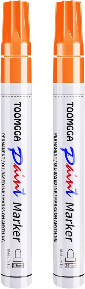 Orange Permanent Paint Pens - 2 Pack Oil Based Paint Markers, Pens for Rock Painting Car Tyre Met... | Amazon (US)
