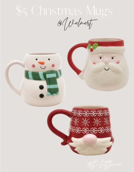 $5 assorted Christmas mugs at Walmart. Cute idea for a gift or to have for the holidays!

#LTKHoliday #LTKSeasonal #LTKhome