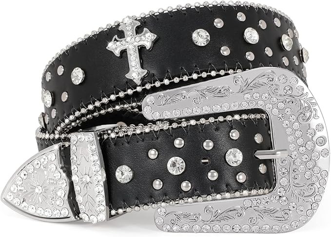 Balteus Rhinestone Belt for Men Women Sparkly Bling Diamond Sequin Studded Belt Western Cowgirl C... | Amazon (US)