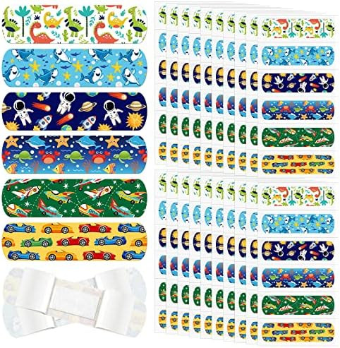 6 Styles Kids Cartoon Bandages Adhesive Flexible Colorful Bandages Cute Cartoon Bandages for Boys Wa | Amazon (US)