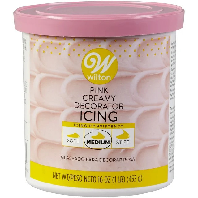Wilton Ready-to-Use Medium Consistency Pink Buttercream Frosting, 16 oz. Tub | Walmart (US)