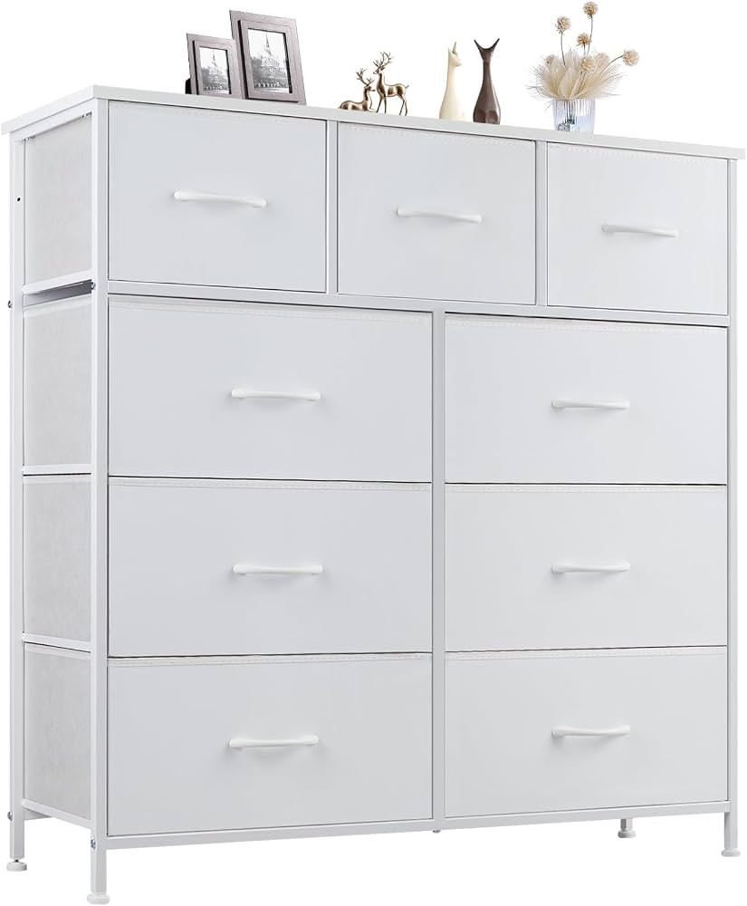 DUMOS Dresser for Bedroom, Storage Drawers, Fabric Storage Tower with 9 Drawers, Chest of Drawers... | Amazon (US)