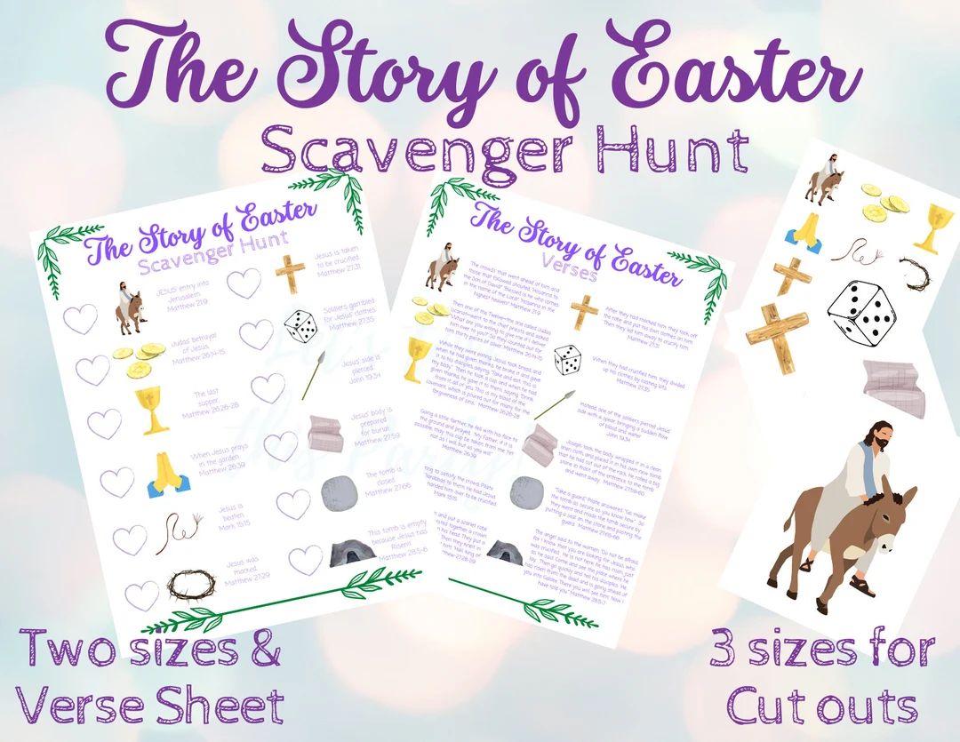 The Story of Easter Scavenger Hunt Easter Scavenger Hunt Resurrection Story Jesus Resurrection Su... | Etsy (US)
