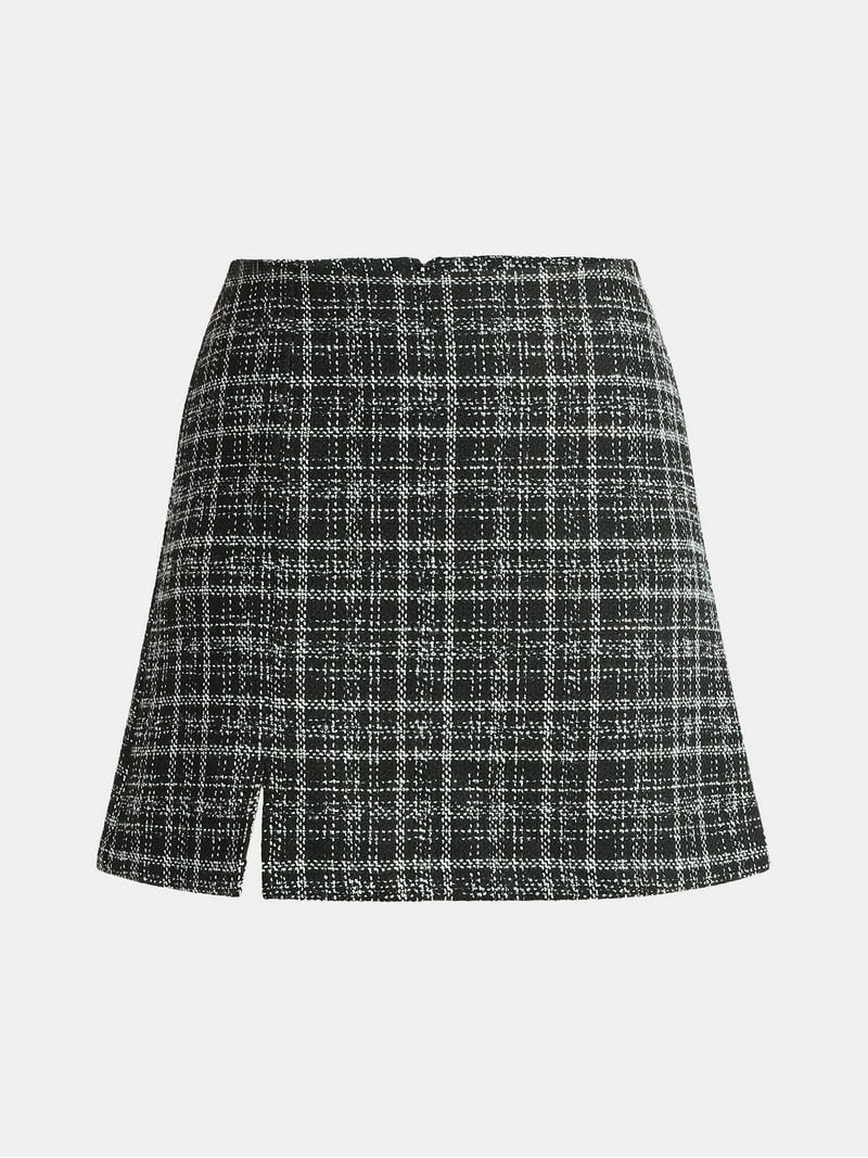 Time and Tru Women's Tweed Mini Skirt, Sizes XS-XXXL | Walmart (US)