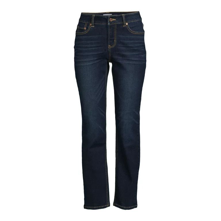 Time and Tru Women’s Mid Rise Straight Jeans, Sizes 2-18 | Walmart (US)