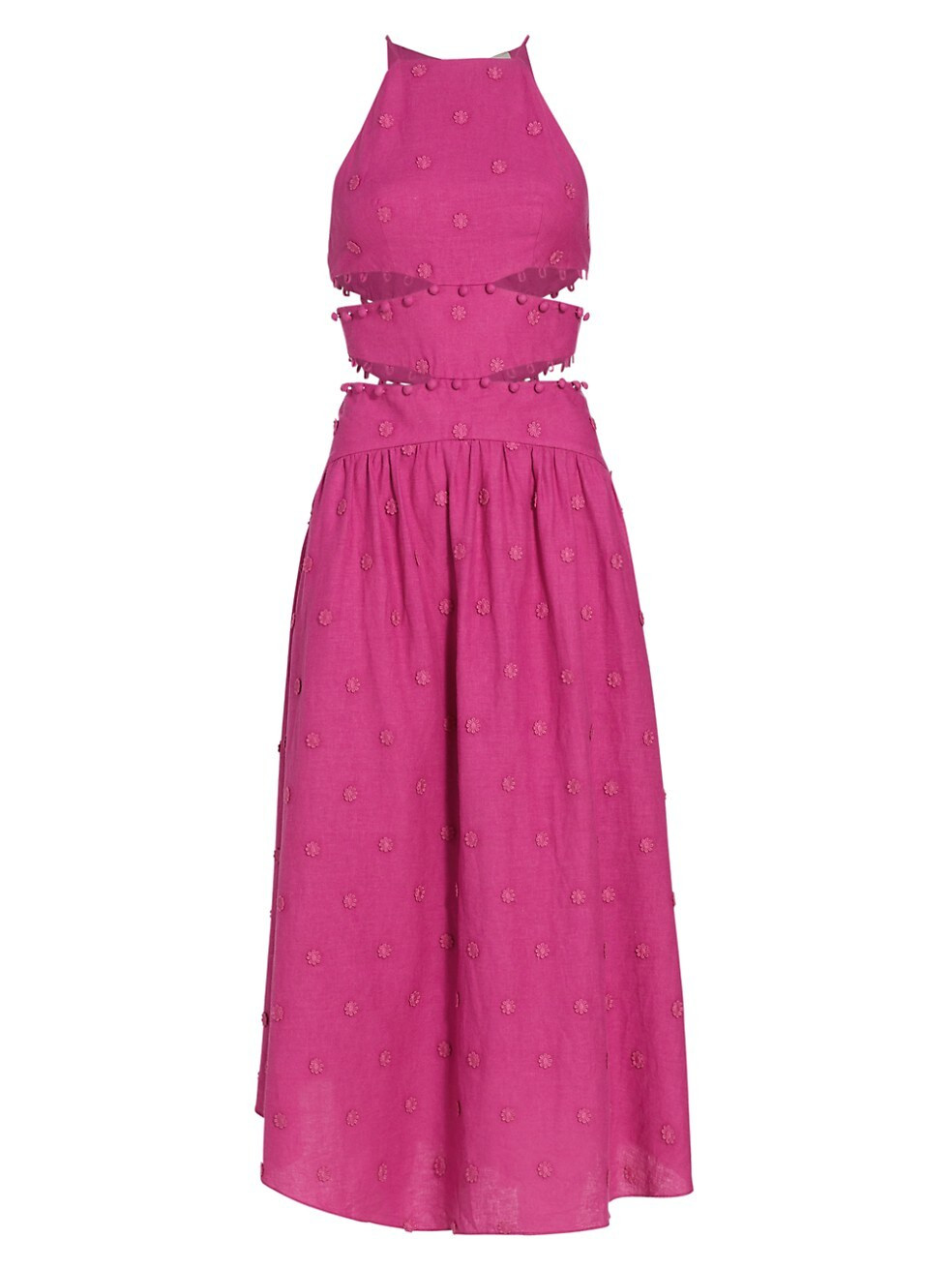 Cut-Out Floral Appliqué Midi-Dress | Saks Fifth Avenue