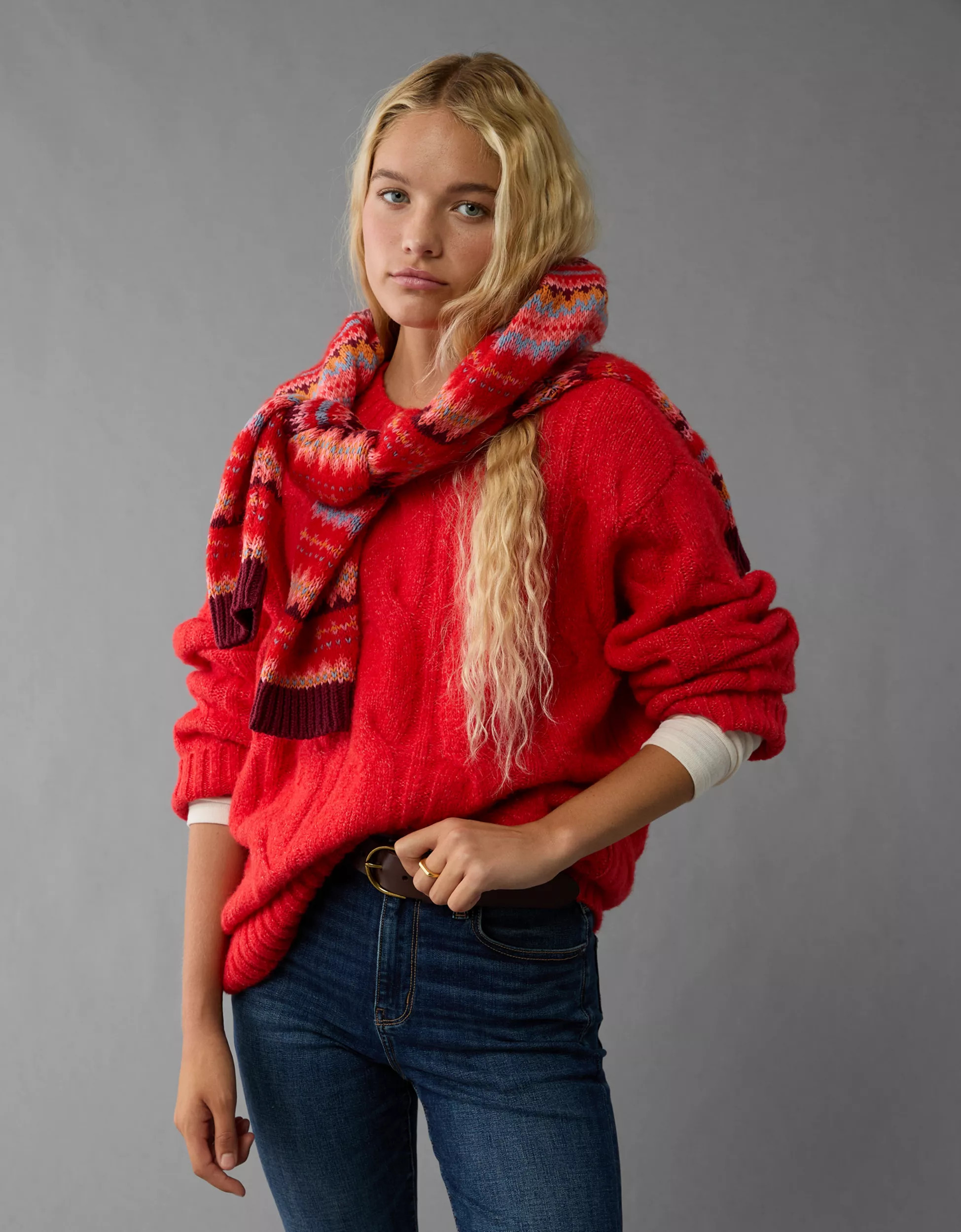 AE Whoa So Soft Cable Knit Sweater | American Eagle Outfitters (US & CA)