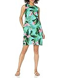 28 Palms Women's 100% Linen Hawaiian Print Sleeveless Shift Dress with Pockets, Aqua/Pink Ginger Tro | Amazon (US)