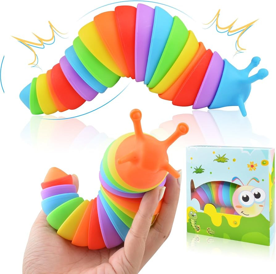 Cevioce Fidget Slug Toy, Sensory Slug Fidget Toy for Kids & Adults, 2 PCS Cute 3D Articulated Sen... | Amazon (US)