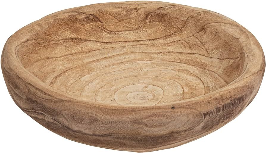 Creative Co-op DA5751 Handmade Decorative Paulownia Wood Bowl, Natural | Amazon (US)