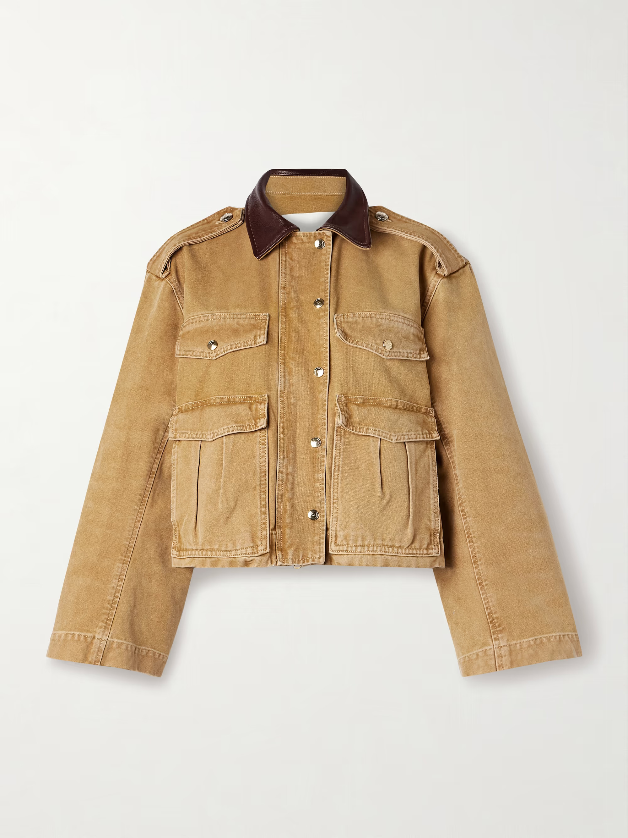 The Henderson leather-trimmed cotton-canvas jacket | NET-A-PORTER (US)