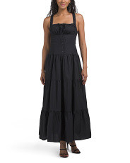 Tie Front Ruched Maxi Dress | TJ Maxx