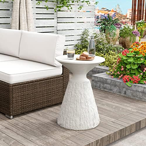 Amazon.com: HOMPUS Outdoor Concrete Side Table Mushroom Shaped Cute Morden End Table Patio Decor ... | Amazon (US)