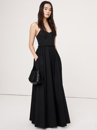 Soft Cotton Corset Maxi Dress | Banana Republic (CA)