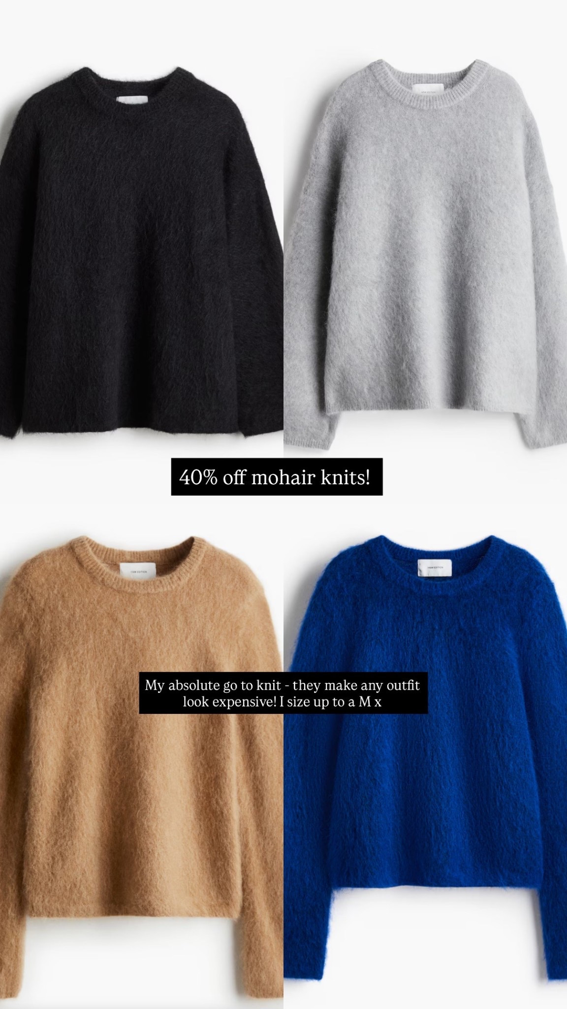 40% off mohair knits! 

Black Friday discount, hm new in, hm 

#LTKuk #LTKCyberWeek