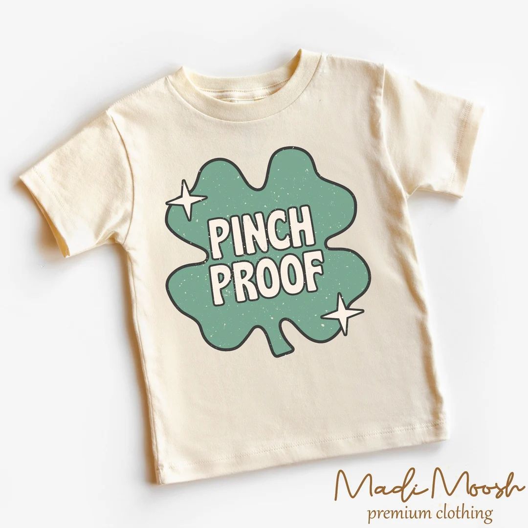 Pinch Proof Kids Shirt St. Patrick's Day Toddler Tee Natural Kids Shirt - Etsy | Etsy (US)