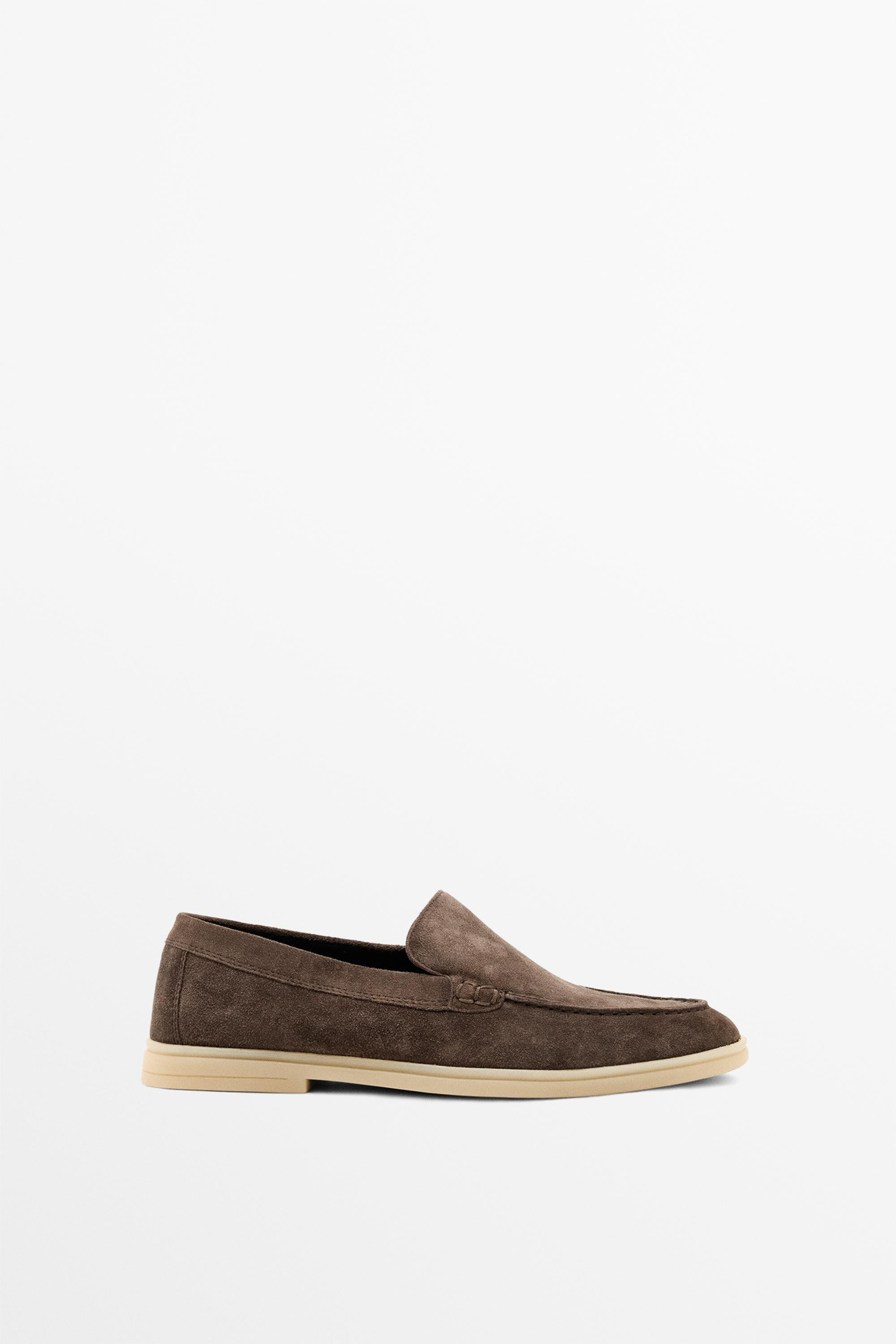 Split leather loafers | Massimo Dutti UK