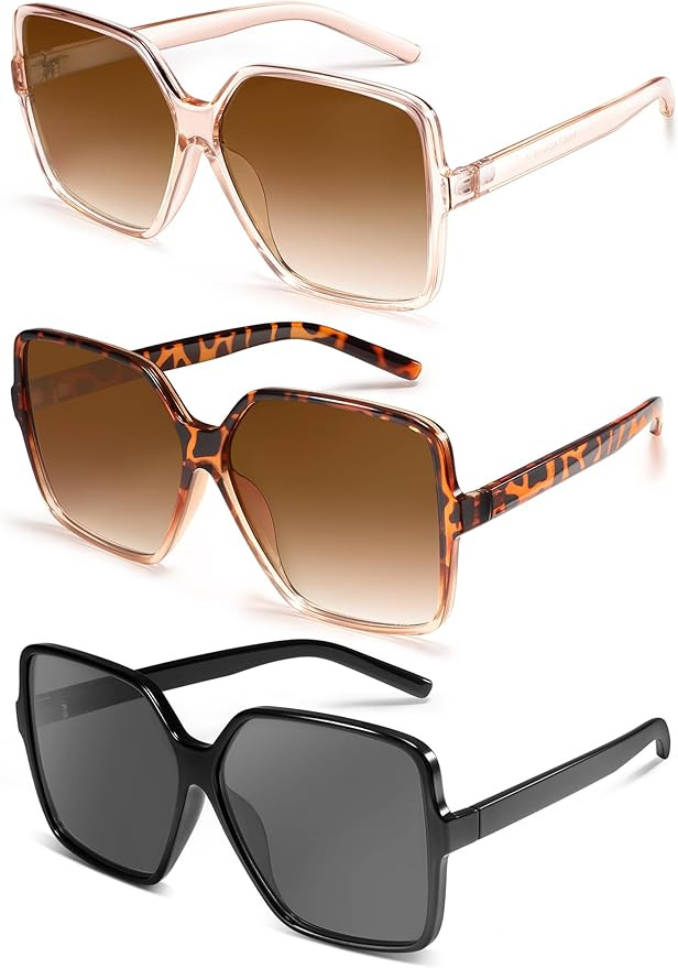 Dollger Oversized Square Sunglasses for Women Big Large Wide Fashion Shades for Men UV Protection... | Amazon (US)