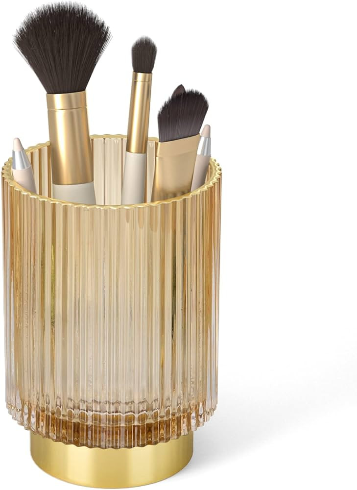 CANITORON Makeup Brush Holder, Glass Cosmetic Makeup Brush Organizer, Storage Holder for Paint Br... | Amazon (US)