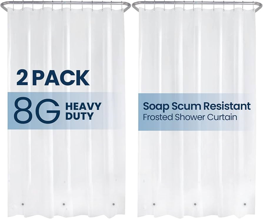 LiBa Shower Curtain - Waterproof Plastic Shower Curtain Premium PEVA Non-Toxic with Rust Proof Gr... | Amazon (US)
