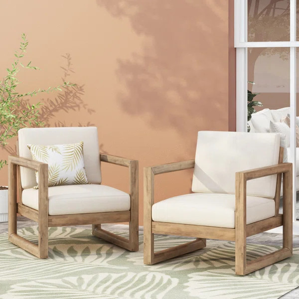 Marengo Acacia Outdoor Lounge Chair (Set of 2) | Wayfair North America