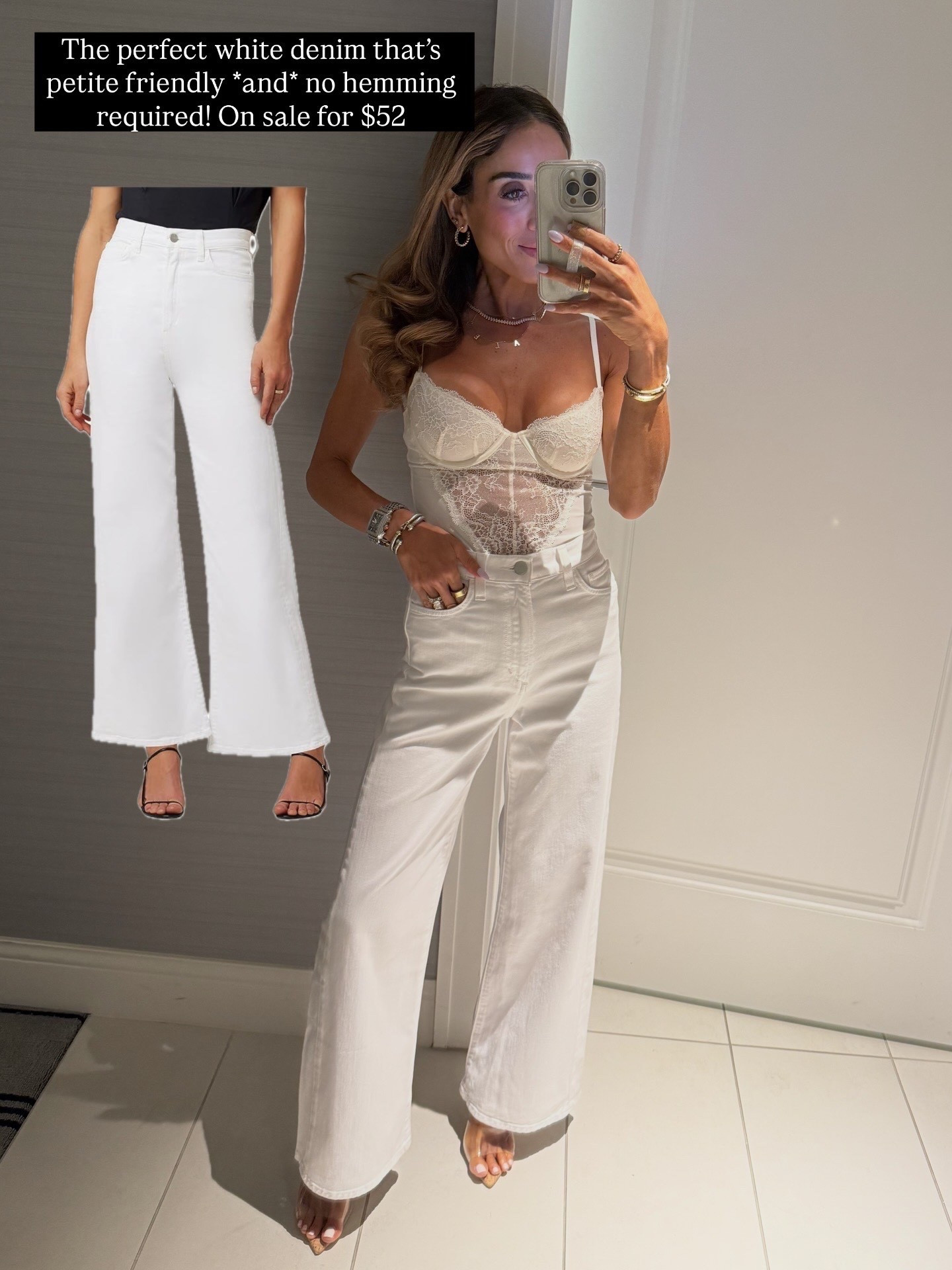 My favorite white jeans petite friendly no hemming required! Wearing size 23 and on sale for $59!

#LTKFindsUnder100 #LTKSaleAlert #LTKPetite