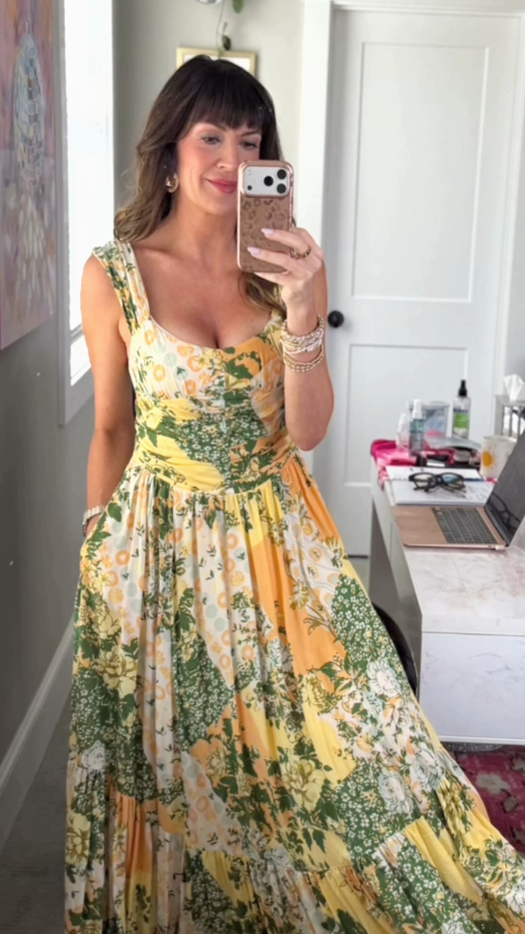 💛💚🧡 The dreamiest free people dress!! @freepeople and it has POCKETS!

#LTKootd #LTKgrwm #LTKOver40