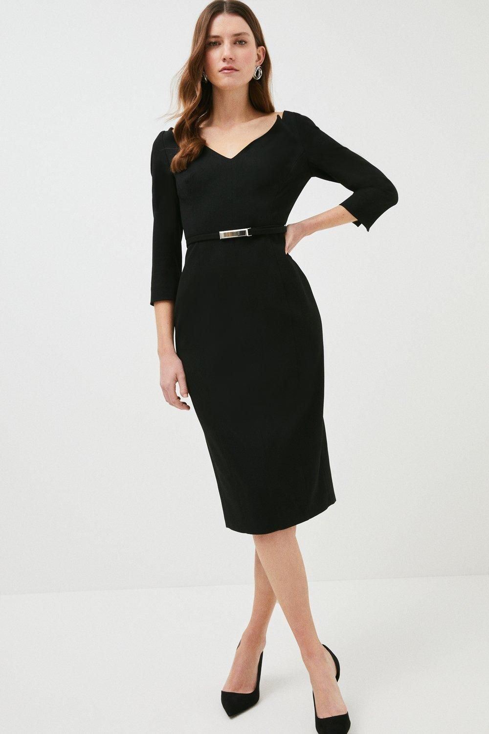 Forever Bar Belt Midi Dress | Karen Millen US