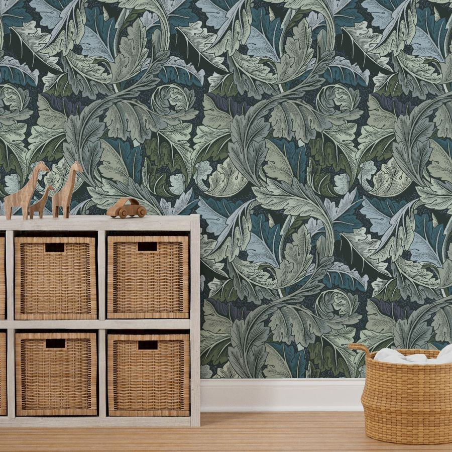 William Morris ~ Acanthus ~ Sealight  Wallpaper | Spoonflower | Spoonflower
