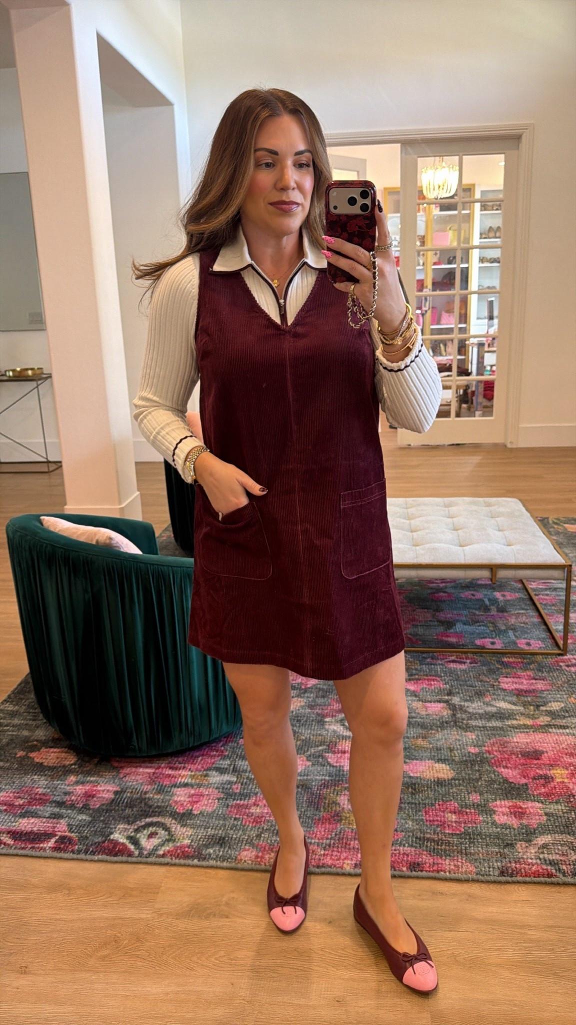 curvy midsize fall outfit! wearing size medium in half zip cream sweater and medium in wine corduroy shirt dress 🍷 outfit is 40% off!

#LTKSeasonal #LTKMidsize #LTKSaleAlert