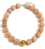 Mchic Colorful Beaded Choker Necklace for Women: Boho Large Square Acrylic Beaded Necklace Stainl... | Amazon (US)