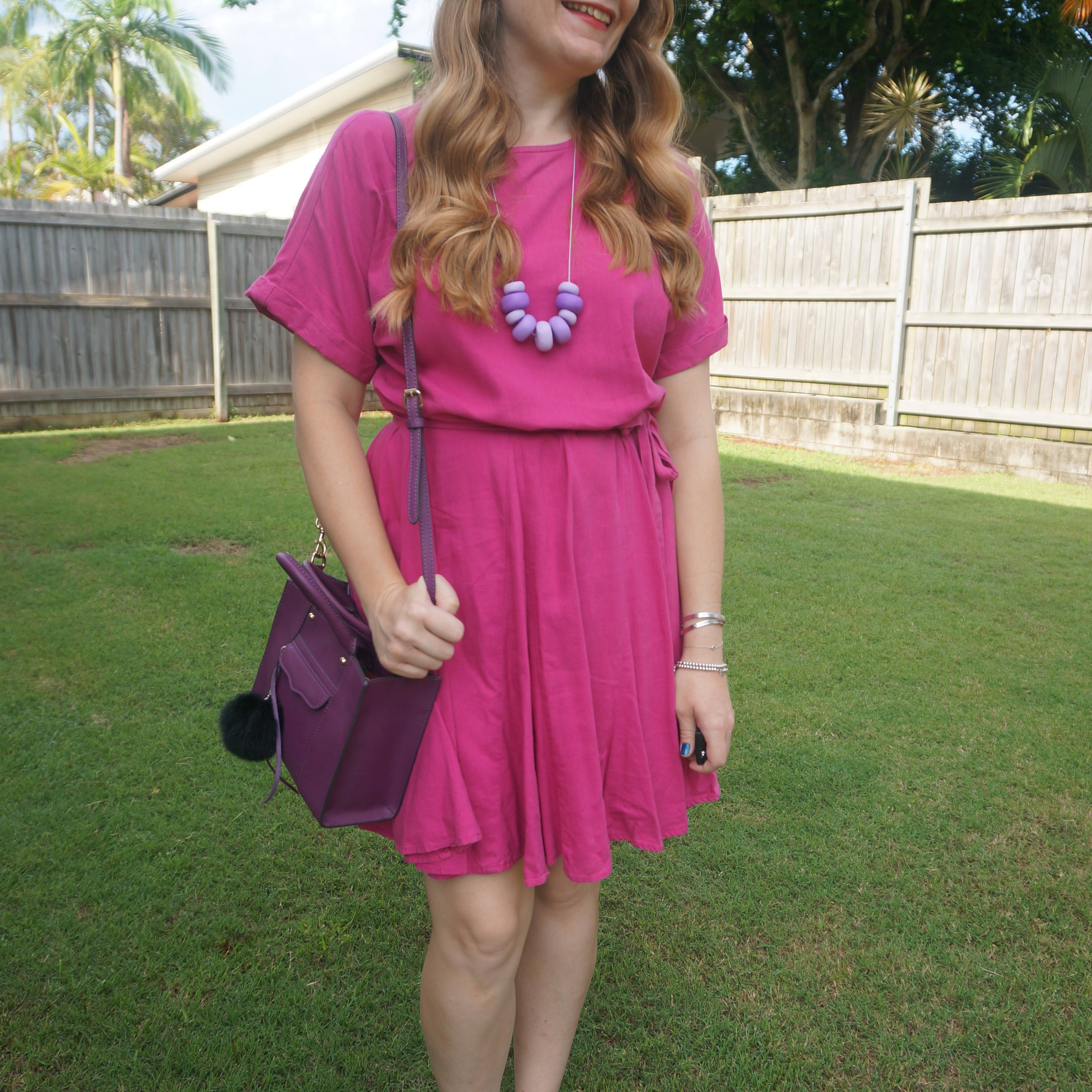 Purple Rebecca Minkoff mini MAB tote bag with fuchsia pink Kmart Anko linen dress 💕💜

#LTKbag #LTKsummer #LTKaustralia