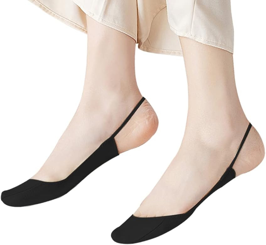 5 Pairs Sling Liner Socks, Women'S Ultra Low Cut No Show Half Liner Socks With Slingback | Amazon (CA)