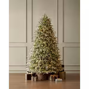 7.5 ft. Grand Duchess Twinkling Balsam Fir Flocked LED Pre-Lit Artificial Christmas Tree T26 | The Home Depot