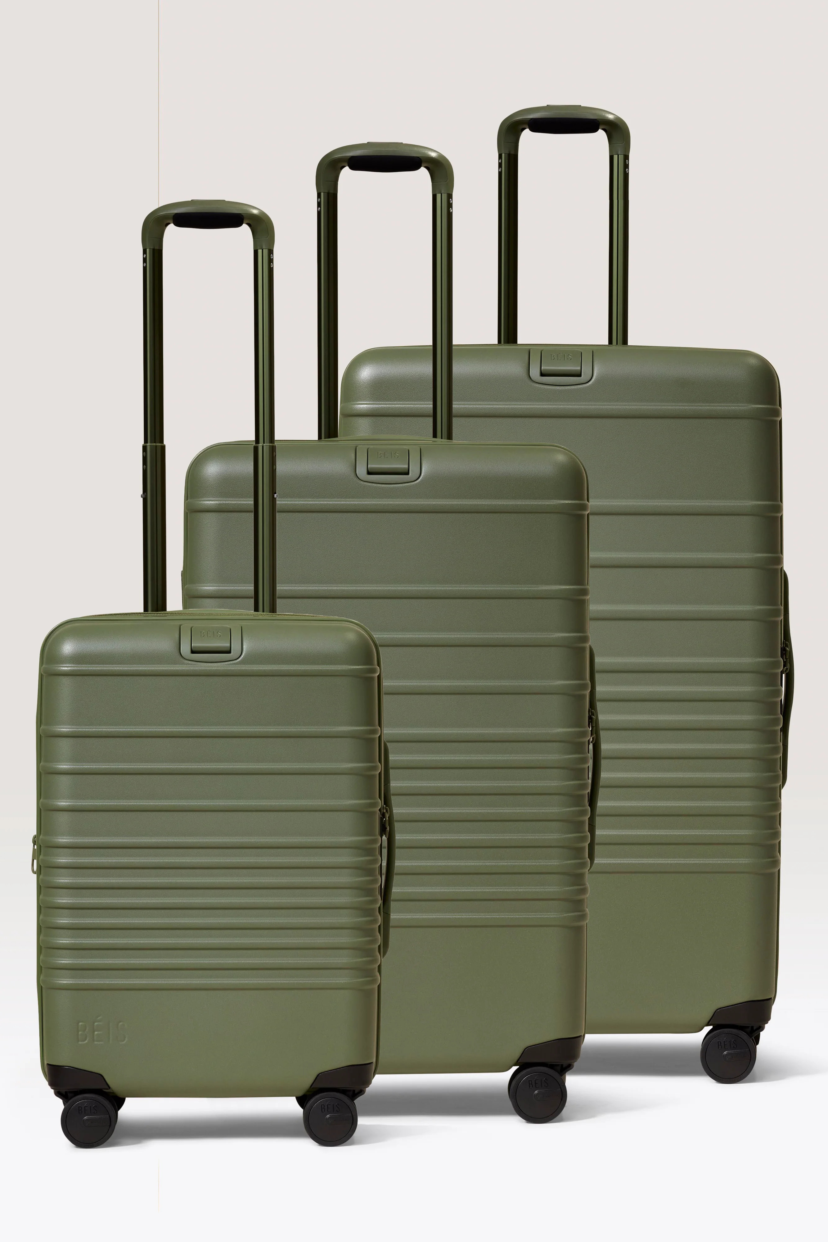 BÉIS 'The NEW 3 Piece Luggage Set' in Olive | BEIS